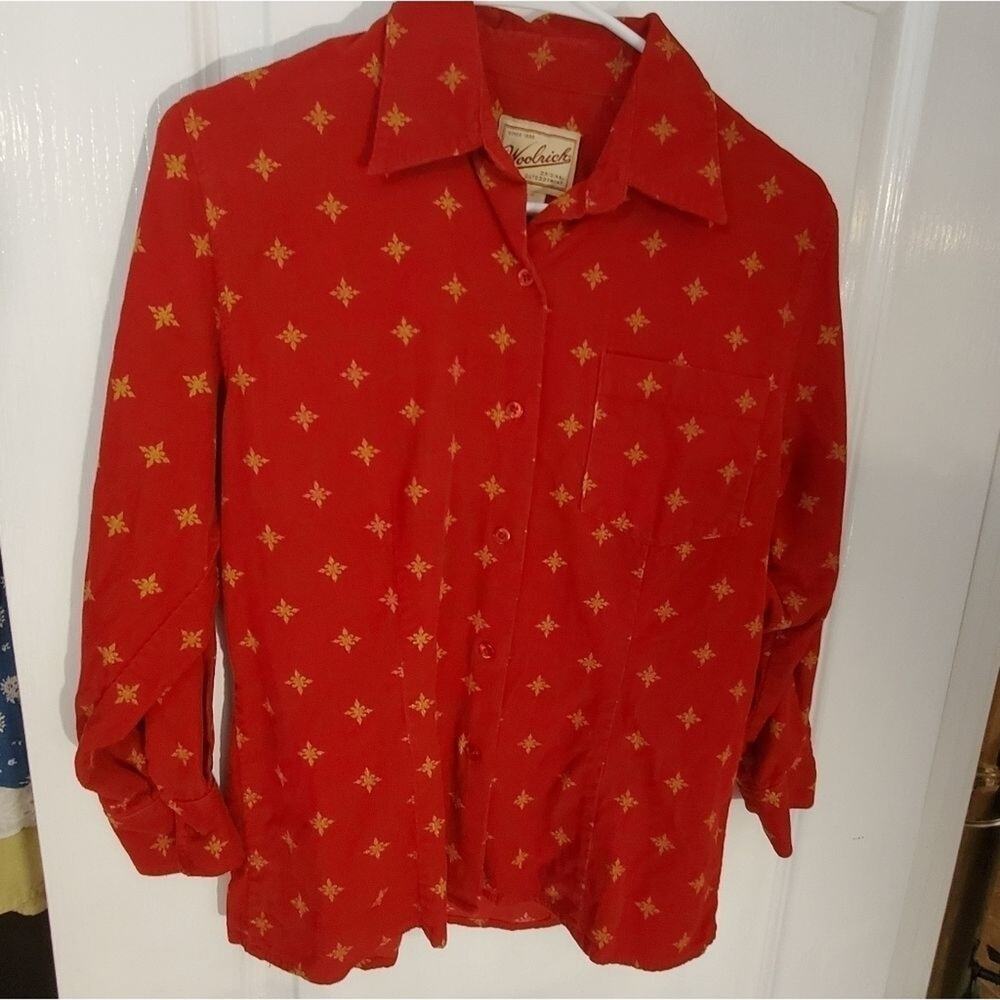 WOOLRICH VINTAGE 100% cotton corduroy button down shirt size small‎